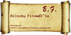 Bilszky Filoméla névjegykártya